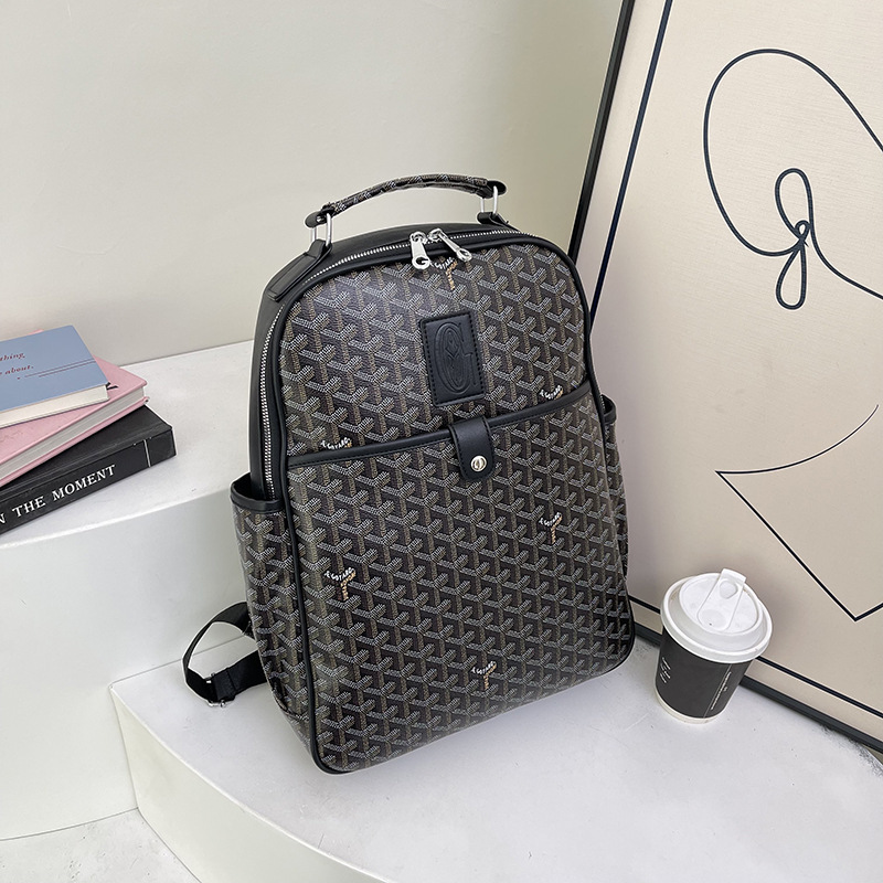 Classic Foreign Trade Goyard Backpack with Goyard Print, Vintage Backpack for Men and Women, Handbag, School Bag, Travel Bag, New Goyard Pattern