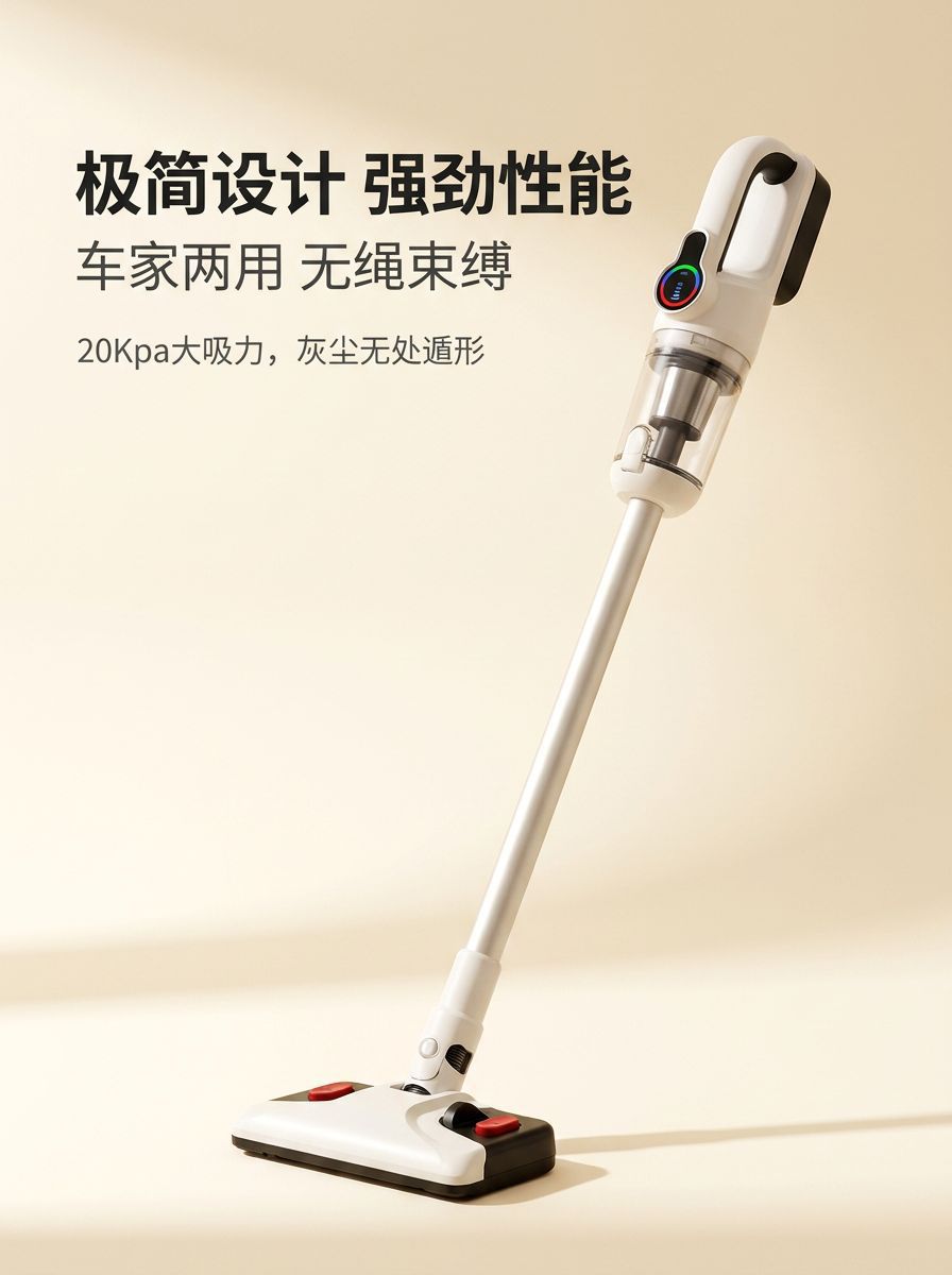 Cross-Border Car Vacuum Cleaner, Household High-Power Handheld Vacuum and Mop Combo, High-Power Cat Hair Removal Wireless Vacuum Cleaner