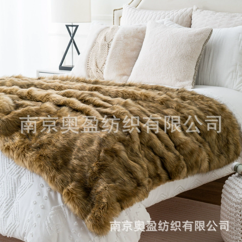 European high-end imitation fox blanket, imitation fur throw blanket, quilt, artificial fur blanket, velvet blanket, bedside blanket