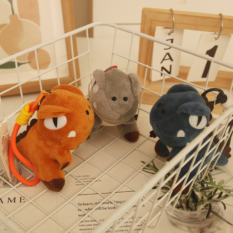 Lv Xiaoyu mismo estilo Tyrannosaurus rex llavero peluche dinosaurio muñeca mochila escolar gran colgante joyería colgante coreana mujer