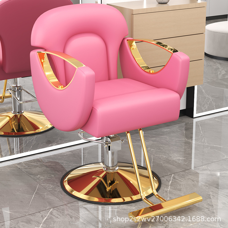 Sillas de barbería transfronterizas reclinables, sillas giratorias para salón de peluquería de alta gama, taburetes de corte de pelo, asiento de elevación y teñido