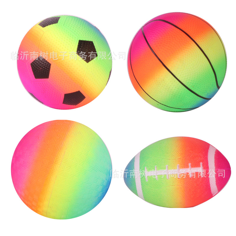 Factory direct 15cm rainbow football ball ball children's toys pat ball 6 inch rainbow grass earth