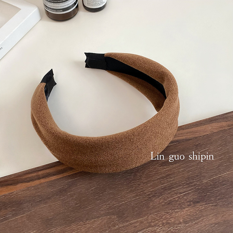 軽くて豪華なネットセレブと同じスタイルの幅広ヘアフープ生地圧縮ヘア韓国風秋冬ヘッドバンドショッピング多用途ファッションヘアピン|undefined