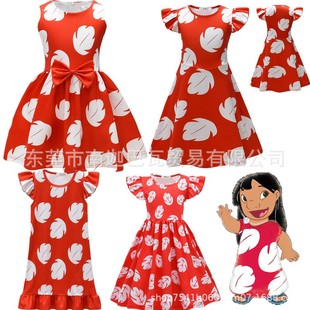 ���H��ؐLilo and Stitch�}�� ͬ��ɐ۹���ȹ���aӡ��ͯȹ�B��ȹ