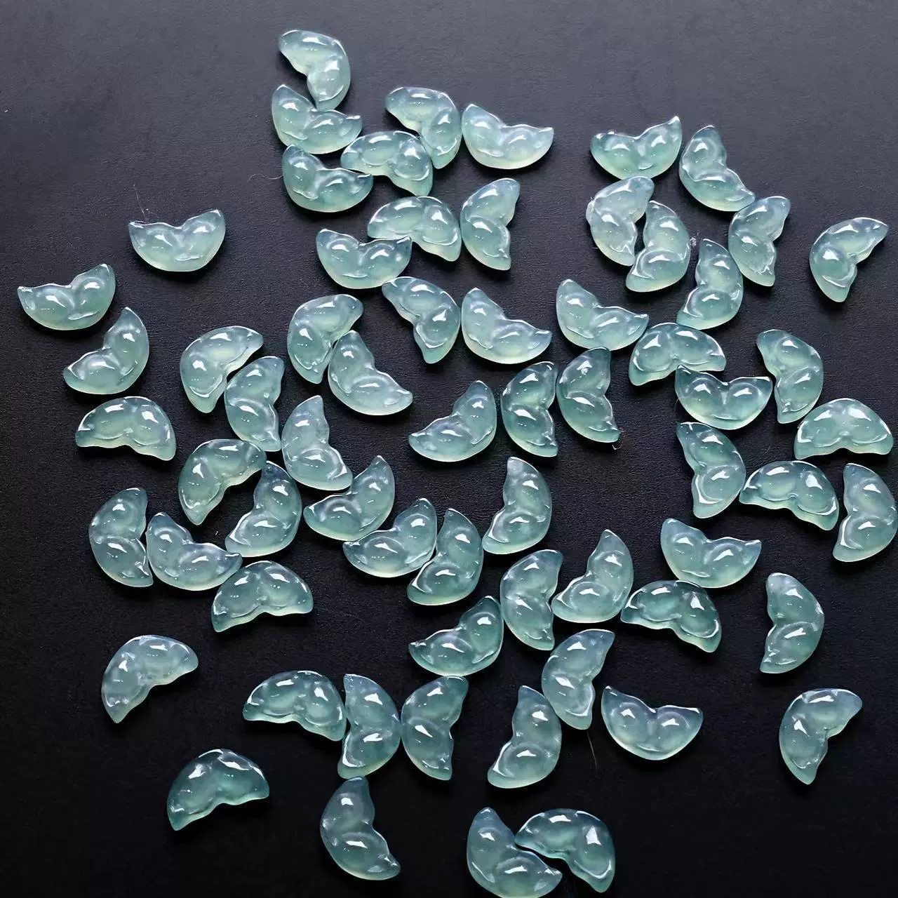 天然翡翠湖绿危料蝴蝶吊坠项链珠宝首饰挂件diy配石饰品裸石加工