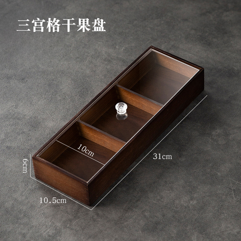 早生貴子 ドライフルーツプレート スナックナッツ 中華風ドライフルーツ収納ボックス リビングルーム パレスグリッド 4箱 無垢材|undefined