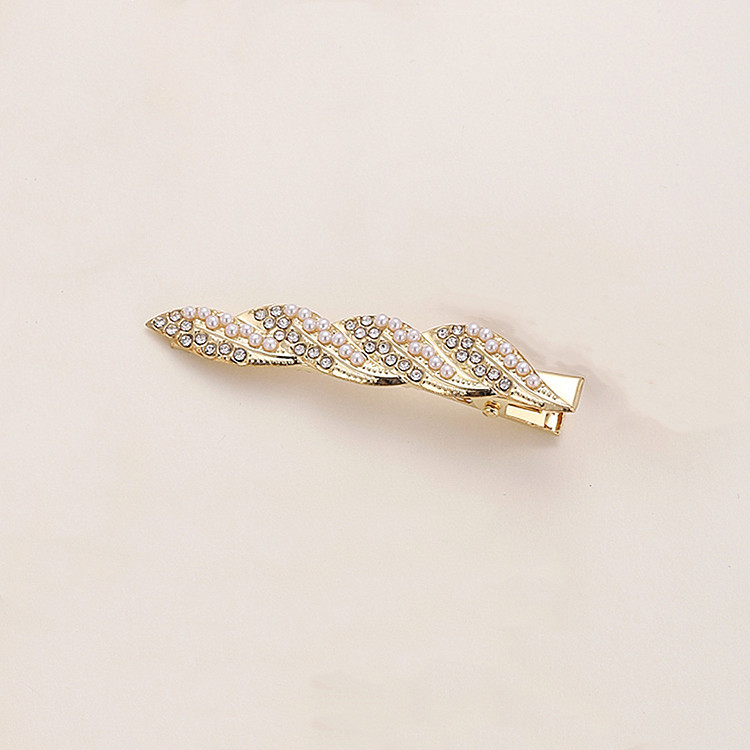 Sweet Style Sweet Heart Shape Butterfly Alloy Plating Artificial Pearls Rhinestones Hair Clip