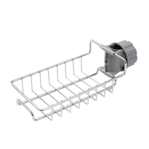 Kitchen stainless steel storage rack faucet punch-free hanging basket sponge drain rack sink rag storage rack