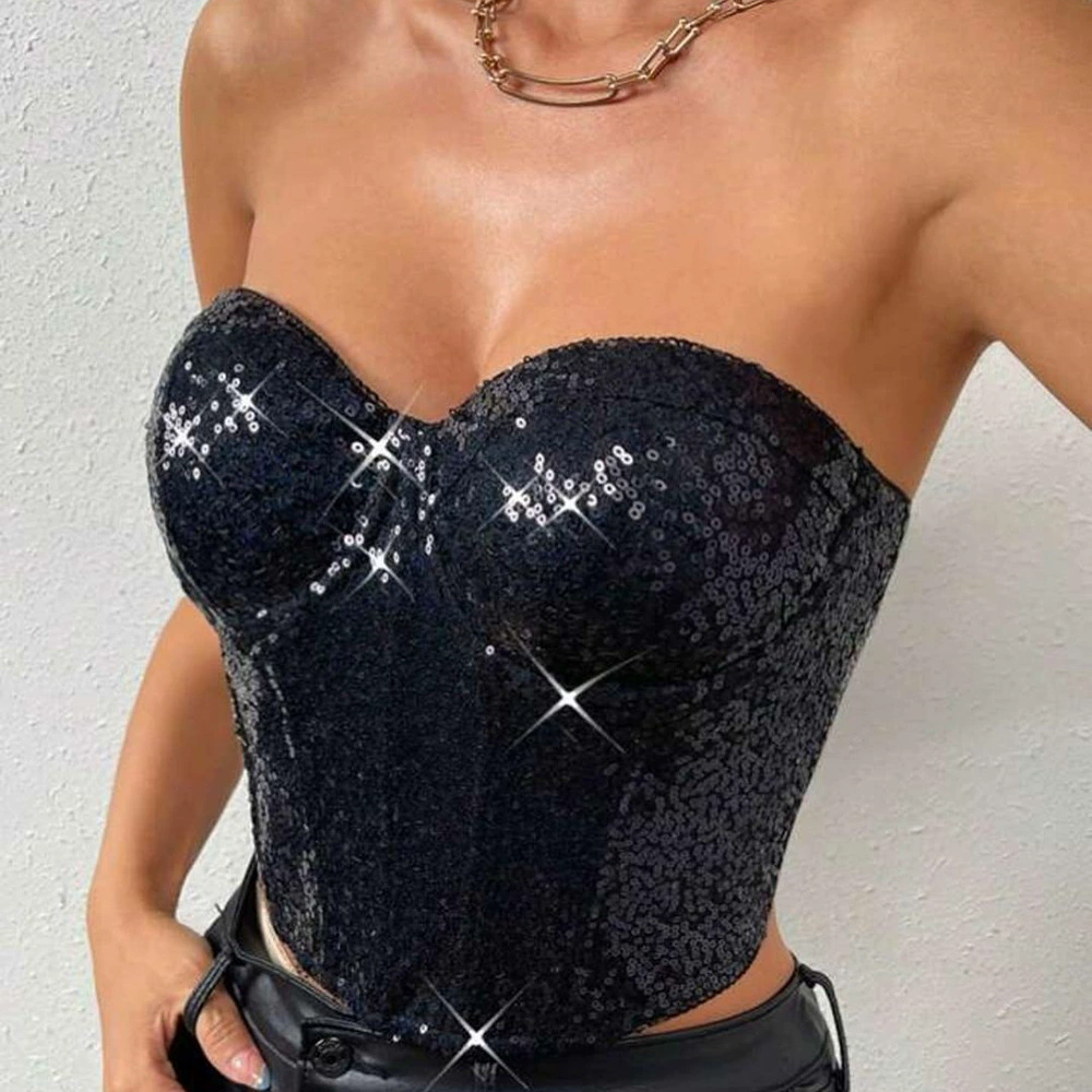 Корсет Noble Q01290 2025 новая модель эксклюзивный для slim-fit подтягивающий с открытым пупком на молнии и пайетками для коррекции фигуры