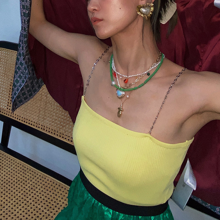 15g Weight Alloy Pendant Material Pendant Necklace Classification Alloy, Plastic Chain Material Beaded Chain, ball chain Chain Type Holiday, Daily Occasion Alloy, Plastic Material Heart Shape Pattern All Seasons Season Women's Gender Plating Design Elegant, Retro Style Elegant Retro Heart Shape Alloy Plastic Beaded Chain Ball Chain Beaded Necklaces Wholesale 5