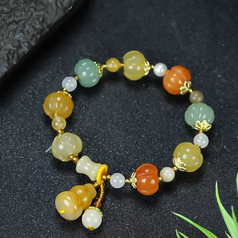 황금 옥 호박 구슬