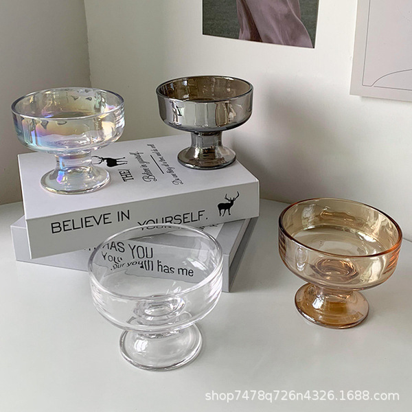 INS simple glass dessert cup yogurt cup tall snow cake bowl cup ice…