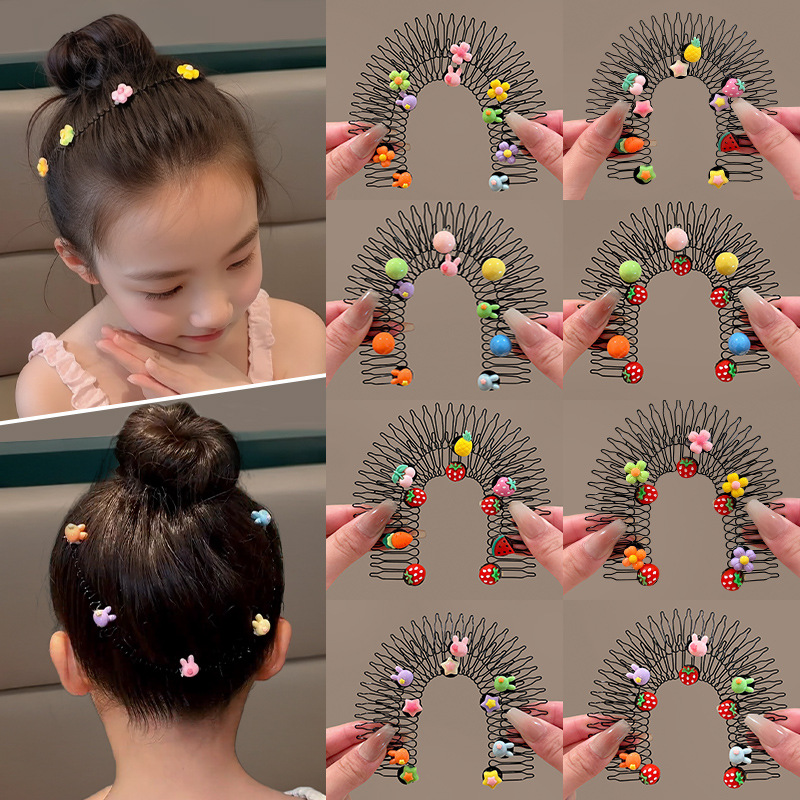 Peinado de cabello de niños acabado artefacto niñas fijo pull peinado de cabello de cabello de cabello de cabello de bebé en la parte posterior de la cabeza pinza de cabello adornamiento