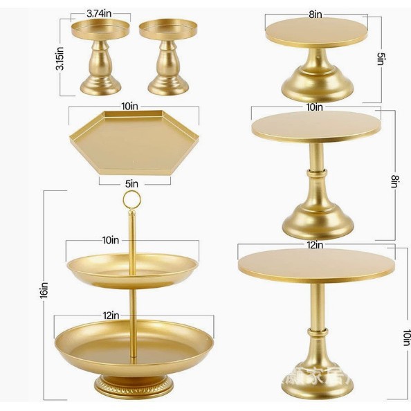 Postres de boda de estilo occidental, decoración de mesa, cena fría, pastel de fiesta, estante de exhibición de decoración de tres capas, soporte de pastel de hierro forjado