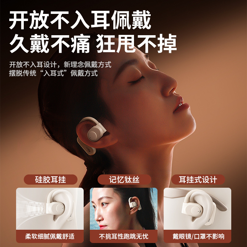 Niye nuevo H10 oído inalámbrico Clip-on de un solo oído auriculares Bluetooth 5,3 ultra-larga resistencia espera reducción de ruido Deportes