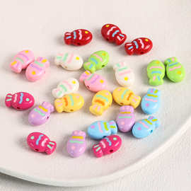 亚克力滴油彩色夜光小鱼直孔串珠 diy手工手机链手链散珠配件材料