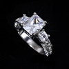 Universal zirconium suitable for men and women, ring with stone, jewelry, European style, with gem