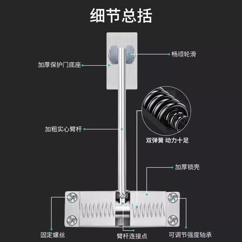 ドアクローザー油圧緩衝自動押し引きドアの重さはすぐに家庭用の簡単な穴を開けない見えない静音神器です。|undefined