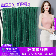 韩国银线网 115g时尚亮丝经编网布 薄款网纱T恤小衫上衣服装布料