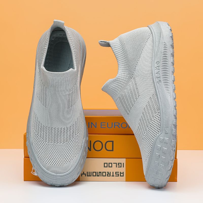 Lazy Man calcia i nuovi calzini estivi in rete traspirante da uomo Suola morbida Scarpe da lavoro antiscivolo e resistenti all'usura Elastiche_voghion.com