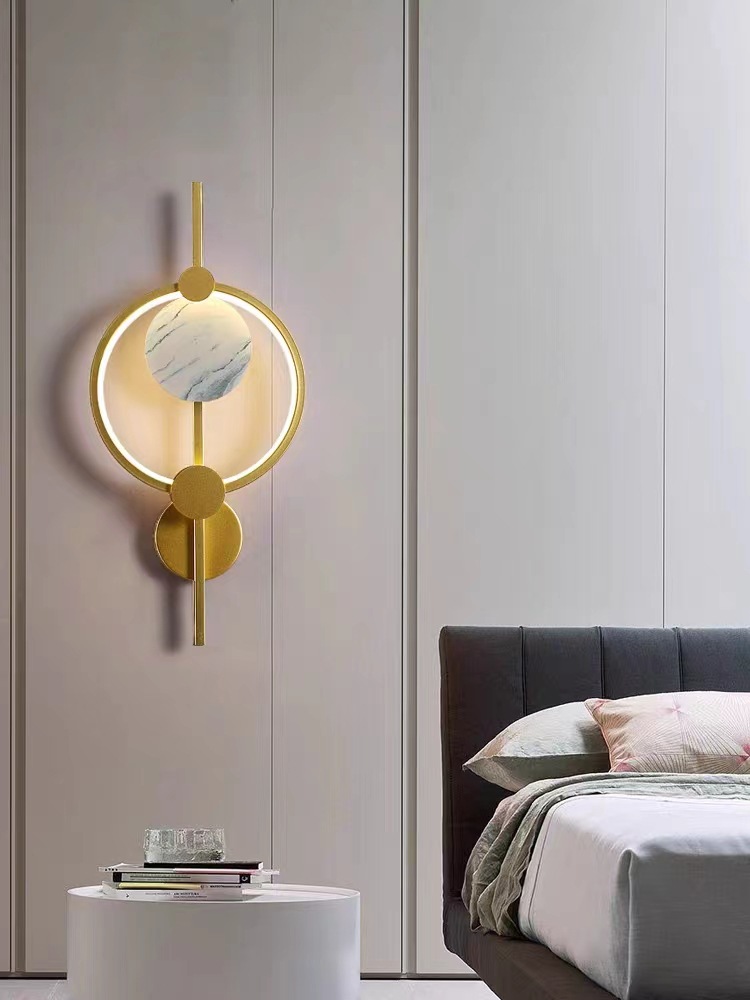 Luz de cabecera moderna Zhongshan fondo lámpara de poste dormitorio simple arte lámpara de cabecera lámpara de pared lámpara de fondo decoración de sala de estar