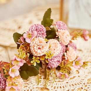 Simulated carnations foreign trade table fake flowers mini carnations artificial flowers cross-border silk flower hairpin flower material