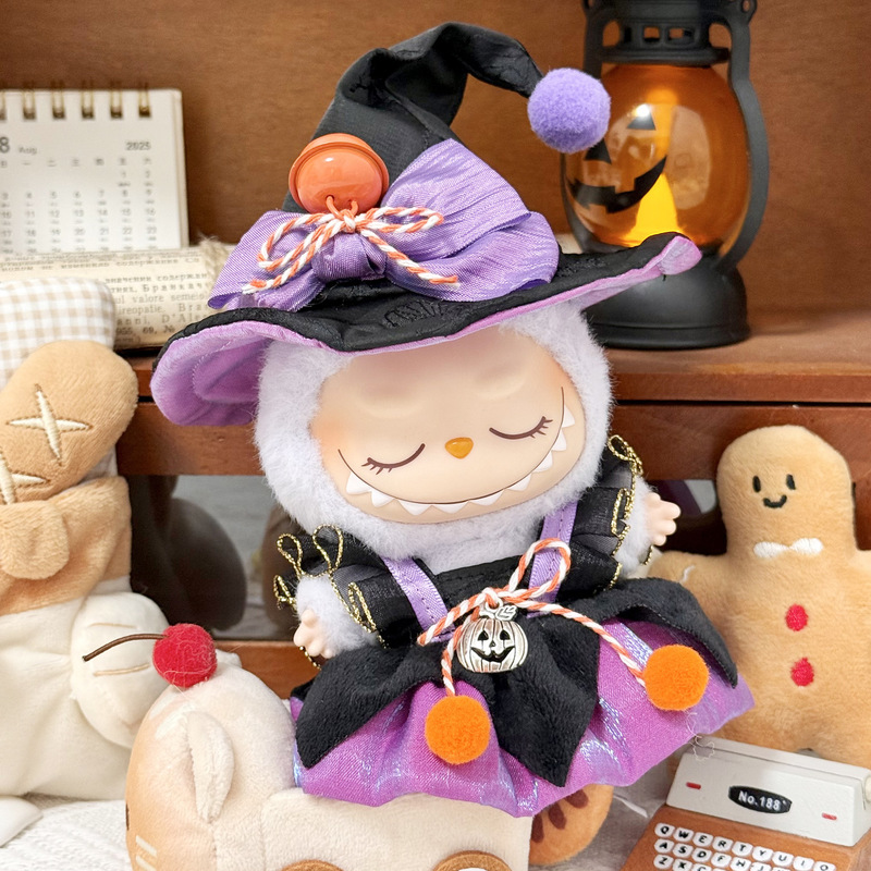 10cm Doll Clothes 10cm Starfish Normal Body Cotton Doll Clothes Labubu Halloween Little Witch