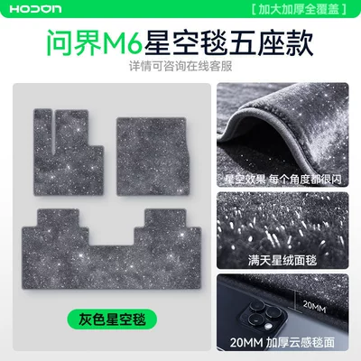 Modelə uyğun ayaqaltı – Accessories, Trunk Supplies - 212t01-wenjie-m6-26-models-gray-wenjie-m6-full-car-bright-starry-sky-blanket