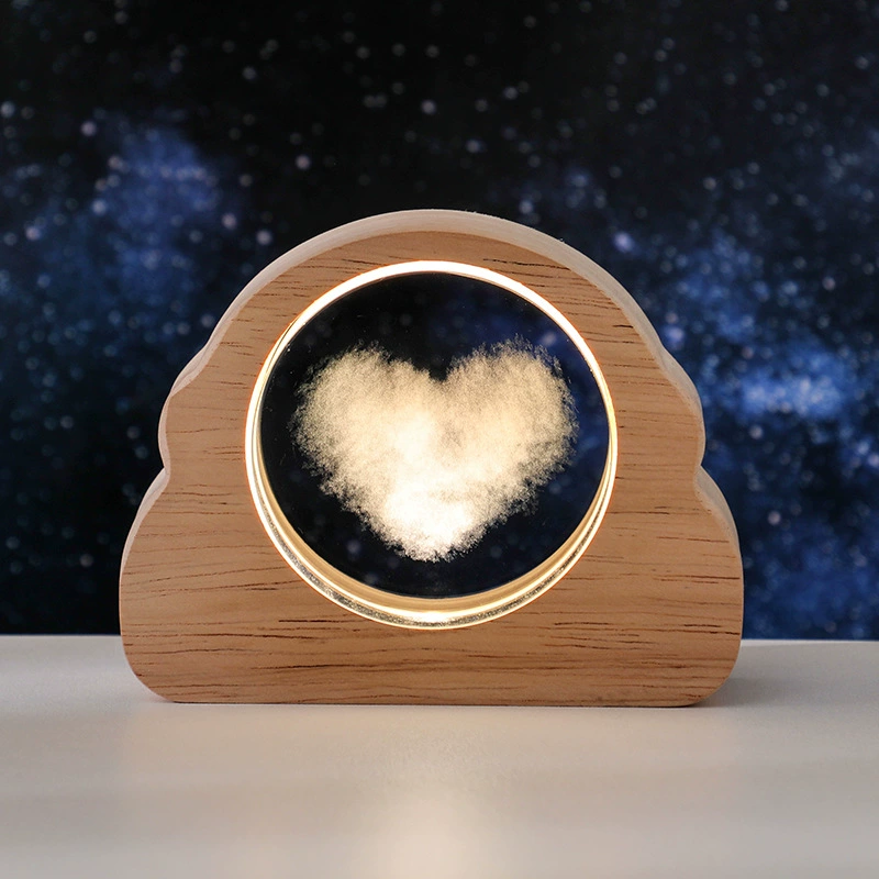 Хрустальный светильник с 3D-гравировкой «Звездное небо», светящийся ночник, настольное украшение, креативный подарок на день рождения, подарок для студентов, для девочек