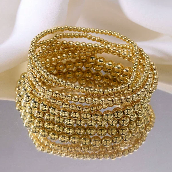 Cross-Border European and American Fashion Ccb Beaded Round Beads Five-Pointed Star Square Geometric Bracelet Set Decoration Niche Creative Design