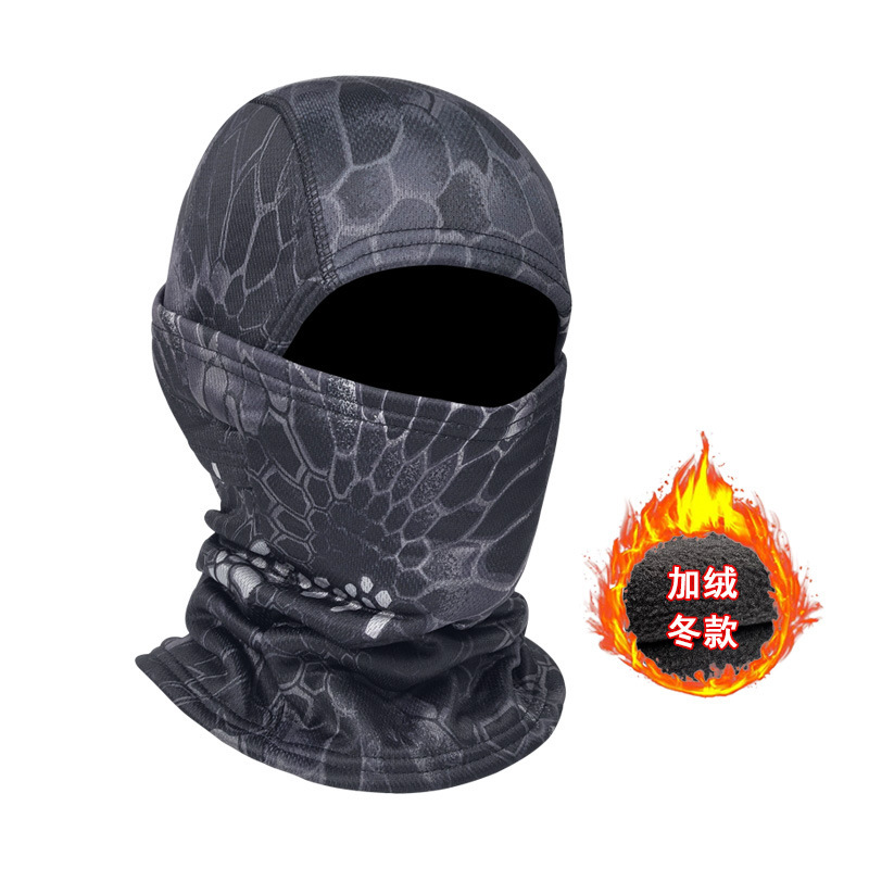 Pasamontañas táctico de camuflaje grueso para invierno, protección facial térmica para ciclismo o deportes al aire libre