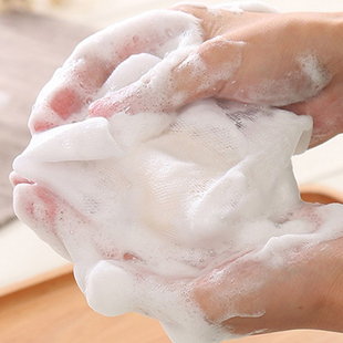Ll【Ready Stock for Quick Delivery】Double-Layer Handmade Soap Face Wash Foaming Net Facial Cleanser Soap Foaming Net Bag Cleansing Foaming