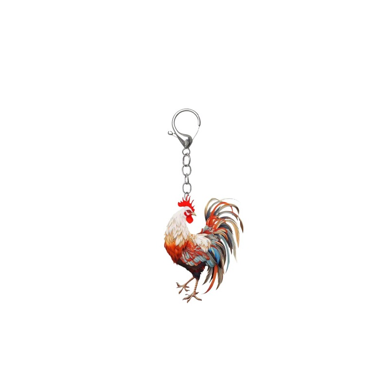 カラフルな雄鶏ロブスターキーチェーン-2dアクリルデザインのアクリルペンダント-感謝祭公|undefined