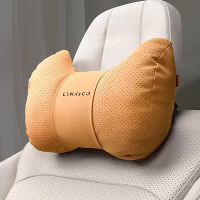 06 08 09 Car Headrest Pillow, Headrest - lynk-co-car-logo-yacht-velvet-vintage-brown-headrest-standard