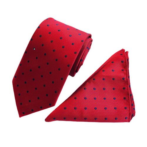 Factory direct supply suit polka dot elegant atmosphere suit tie pocket square set