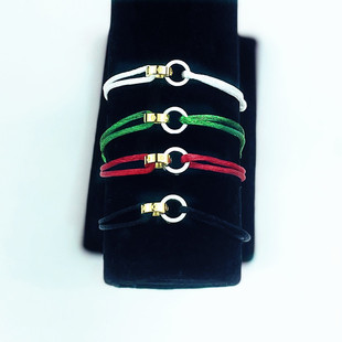 Cross-border foreign trade double-ring lucky this year simple hand rope diamond stainless steel adjustable bracelet in stock manufacturers