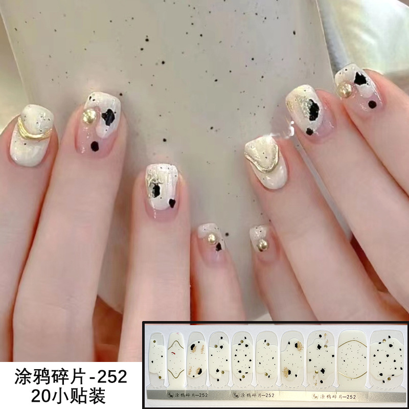 Nuevo 20 pegatinas de uñas 20 pegatinas de dedo completo para hornear pegatinas sin lámpara en stock pegatinas de uñas transfronterizas al por mayor
