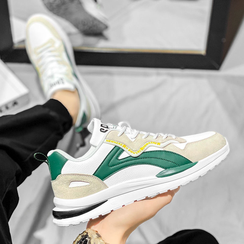 New Sports Shoes Spring Korean Style Shoes Men's Trendy All-match White Shoes Men's Casual Leather Shoes Summer Trendy Shoes Skate Shoes