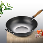 厂家批发气氮铁锅物理不粘炒菜锅无涂层炒锅仿铸铁锅厨具一件代发