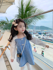 Children's Sweet Dress Autumn Girls' Patchwork Long Sleeve Dress Children's Dress 3-8 Years Old Children's Clothing One-Time Shipping