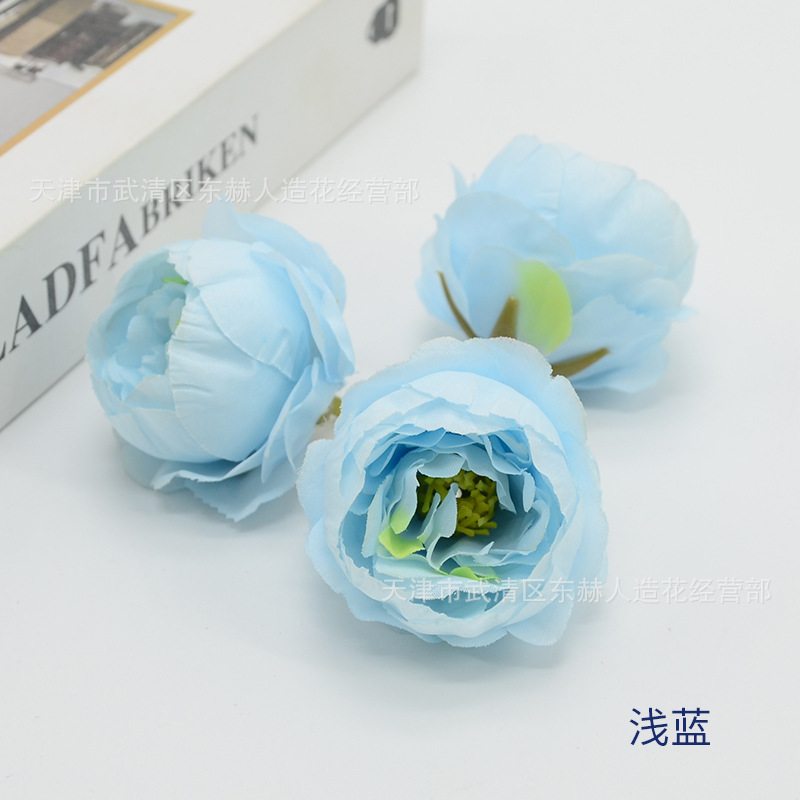 精巧な牡丹の花5cmの小さい牡丹の結婚式のテーブルの花は絹布の牡丹の花を飾ります。|undefined