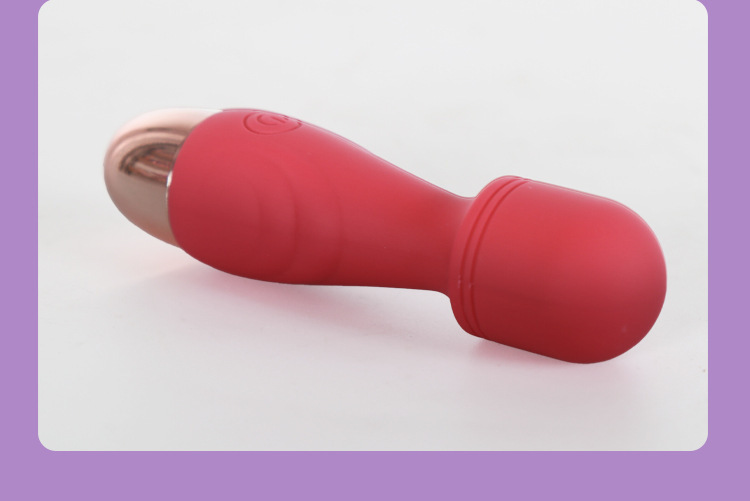Mini Vibrating Wand with Silicone Anal Plug Attachment, Button Control, Purple — detail image 14