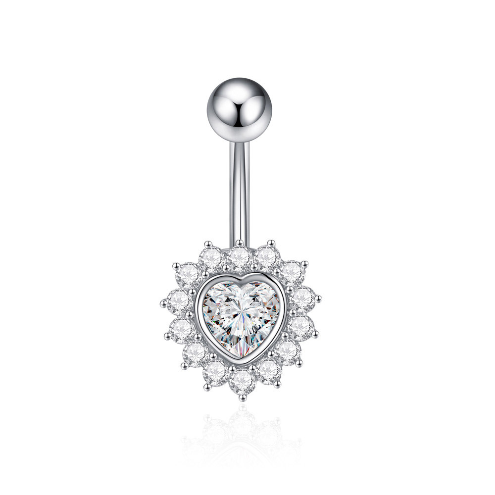 Commercio elettronico transfrontaliero Nuovo anello in zircone intarsiato a forma di cuore Piercing all'ombelico Gioielli all'ingrosso online_voghion.com
