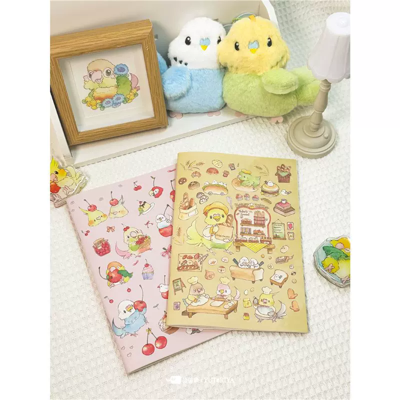 游鸟屋联名鹦鹉周边笔记本子手账本记事本骑马钉本子车线本软面抄