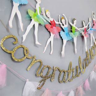 Party Banner Gold Powder Sequins Graduates Day Party Shooting Topic Decoration Wall Layout Gold Flag Tapping in stock