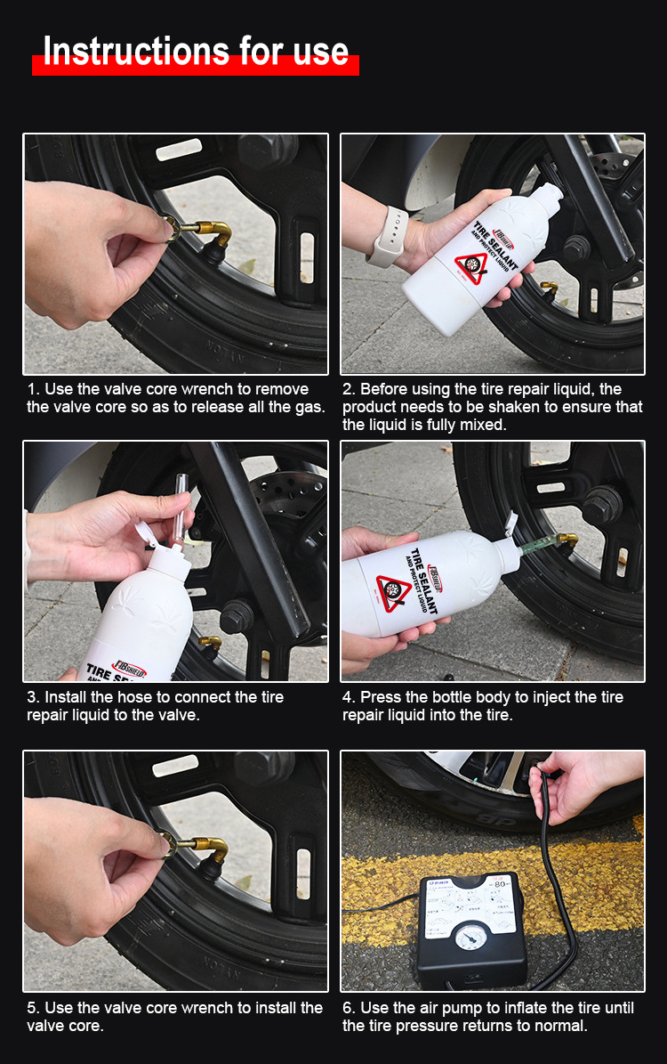 Motorcycle Vacuum Tire Repair Fluid Cross-Border Special Self-Repair Expert Air Pump Tire Self-Repair Fluid Repair Glue