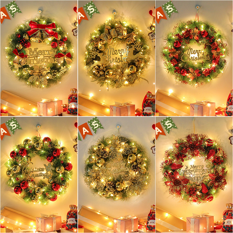 christmas decorations garland pine needle wreath window layout door hanging tengtian hotel layout christmas wreath wholesale