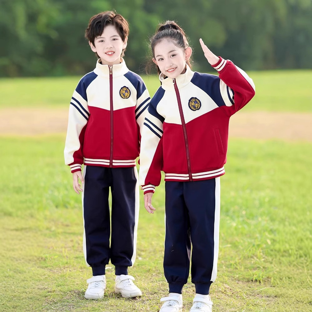 유치원 정원 옷 스포츠 게임 붉은 야구 옷 봄과 가을 세트 1 학년 옷 초등학생을위한 4 종 교복