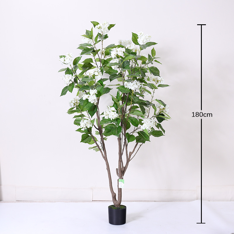 Simulación de plantas verdes, sensación avanzada, hortensias, árboles falsos, plantas en macetas, decoración de sala de estar de interior, plantas falsas, decoración del hogar de piso