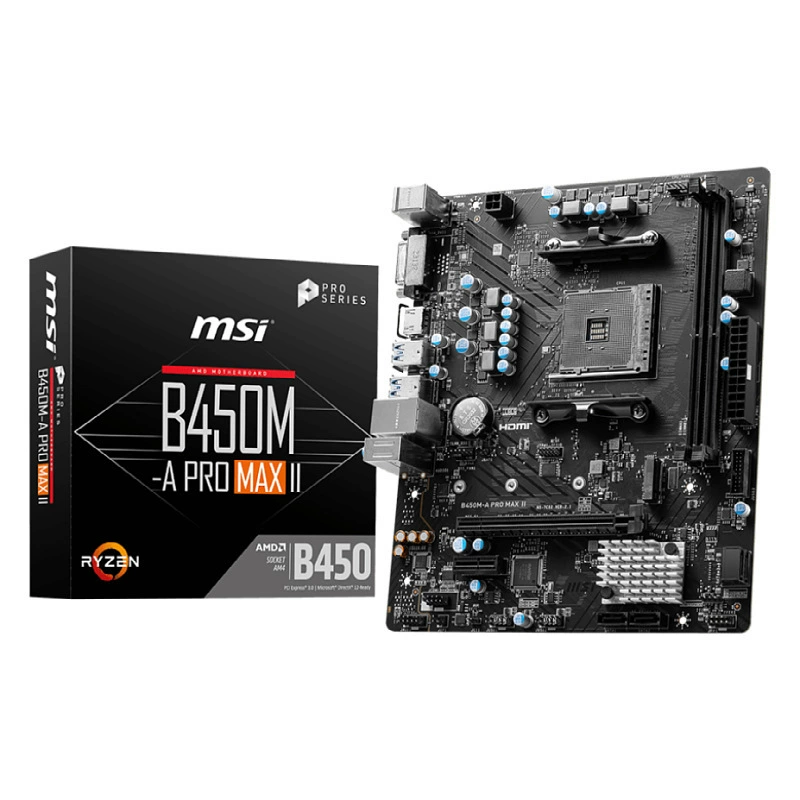 Материнская плата MSI B450M-A PRO MAX II для ПК, совместима с CPU 5500/5600G/5700G AM4